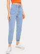 Solid Button And Pocket Detail Jeans