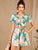 Tropical Print Tie Front Peekaboo Romper