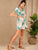 Tropical Print Tie Front Peekaboo Romper