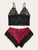 Floral Lace Bralette With Satin Shorts