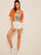 Cartoon Sun Print V-cut Choker Tee