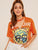 Cartoon Sun Print V-cut Choker Tee