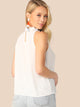 Frilled Neck Gathered Detail Top