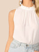 Frilled Neck Gathered Detail Top