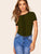 Contrast Binding Keyhole Back Top