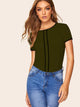 Contrast Binding Keyhole Back Top
