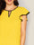 Contrast Binding Keyhole Flutter Sleeve Top