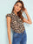 Tie Neck Butterfly Sleeve Leopard Top