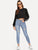 Ripped Rolled Hem Skinny Jeans