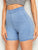 Zip Back High Waist Skinny Denim Shorts