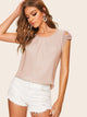 Contrast Lace Sleeve Blouse