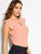 V-cut Neck Layer Cuff Keyhole Back Blouse