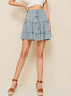 Ditsy Floral Drawstring Waist Frill Trim Skirt