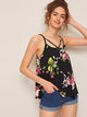 Floral Print Strappy Neck Top