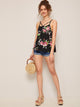 Floral Print Strappy Neck Top