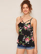 Floral Print Strappy Neck Top