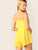Twist Front Peekaboo Wide Leg Cami Romper