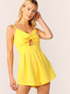 Twist Front Peekaboo Wide Leg Cami Romper