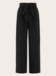 Foldover Waist Self Belted Palazzo Pants