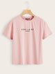 Slogan Print Short Sleeve Tee