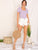 Lace Trim Slim Fitted Rib-knit Tee