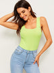 Rib Knit Thick Strap Top
