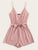 Surplice Striped Self Belted Wrap Romper