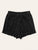 Drawstring Waist Lettuce Trim Pleated Shorts