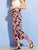 Knot Waist Contrast Stitch Trim Floral Wrap Skirt