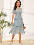 Ditsy Floral Print Layered Ruffle Skirt