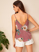 Double V Neckline Floral Cami Top