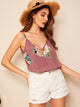 Double V Neckline Floral Cami Top