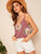 Double V Neckline Floral Cami Top