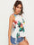 Tropical Print Knot Back Top