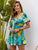 Tropical Print Tie Front Romper