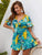 Tropical Print Tie Front Romper