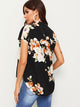 V-cut Neck High-low Hem Floral Top