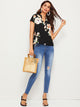 V-cut Neck High-low Hem Floral Top