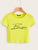Letter Print Crop Tee