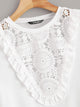 Contrast Guipure Lace Ruffle Trim Top