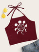 Letter Print Halter Top