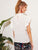 Butterfly Sleeve Button Keyhole Blouse