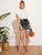 Butterfly Sleeve Button Keyhole Blouse