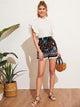 Butterfly Sleeve Button Keyhole Blouse