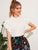 Butterfly Sleeve Button Keyhole Blouse