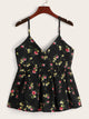 Floral Print Pleated Cami Top