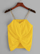 Neon Pink Twist Front Chain Strap Top
