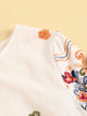Embroidery Floral Print Blouse