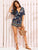 SHEIN Tribal and Botanical Print Wrap Romper
