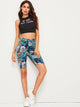 Striped Side Tropical Cycling Shorts